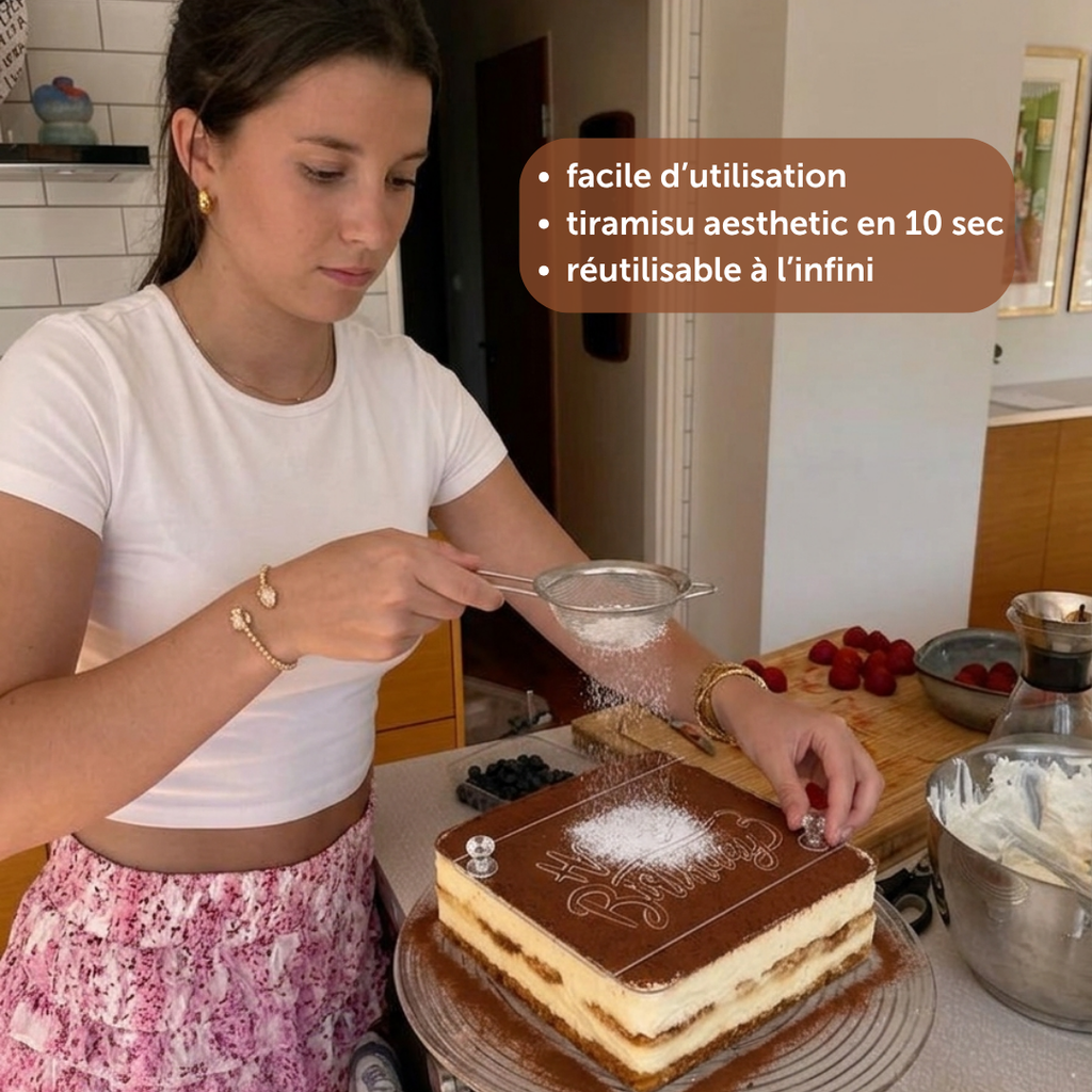 Pochoir en acrylique pour Tiramisu